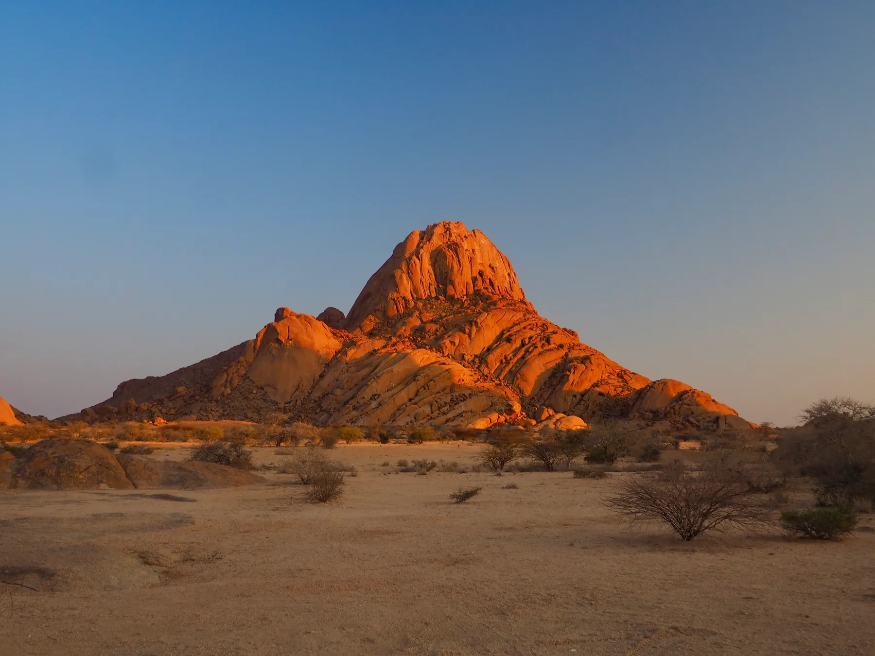 Spitzkoppe granite peaks rising from the Namibian desert